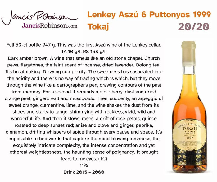 A Lenkey Pincészet \'99-es Aszúja: Egy bor, amely kivételes nemzetközi elismerést kapott